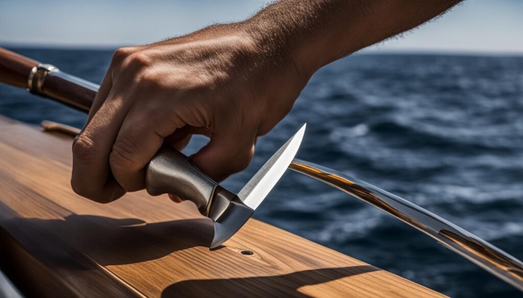 Couteau de marin avec excellente prise en main