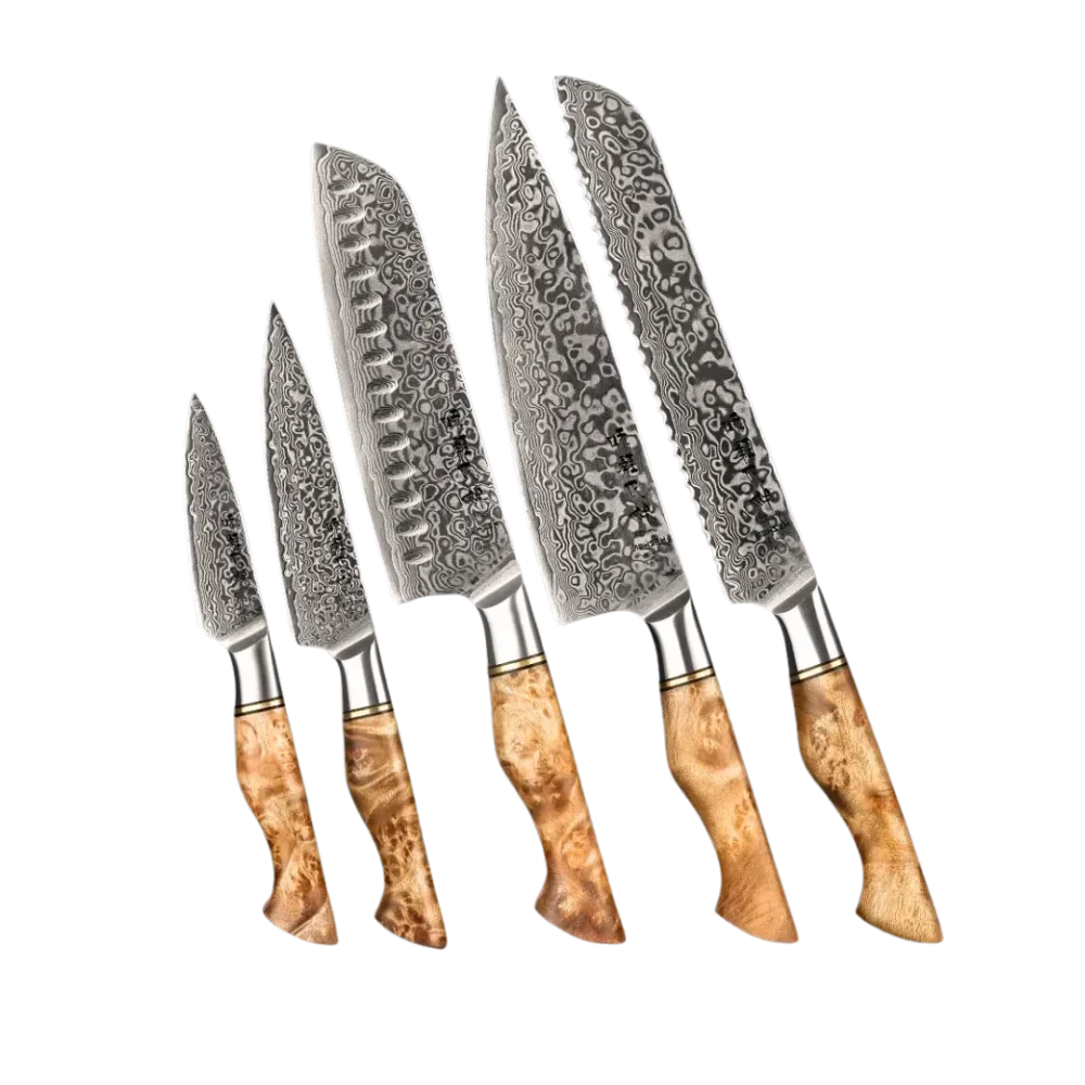 Couteau de Chef Santoku en Acier Damas - EdgeMaster - Mes-Couteaux