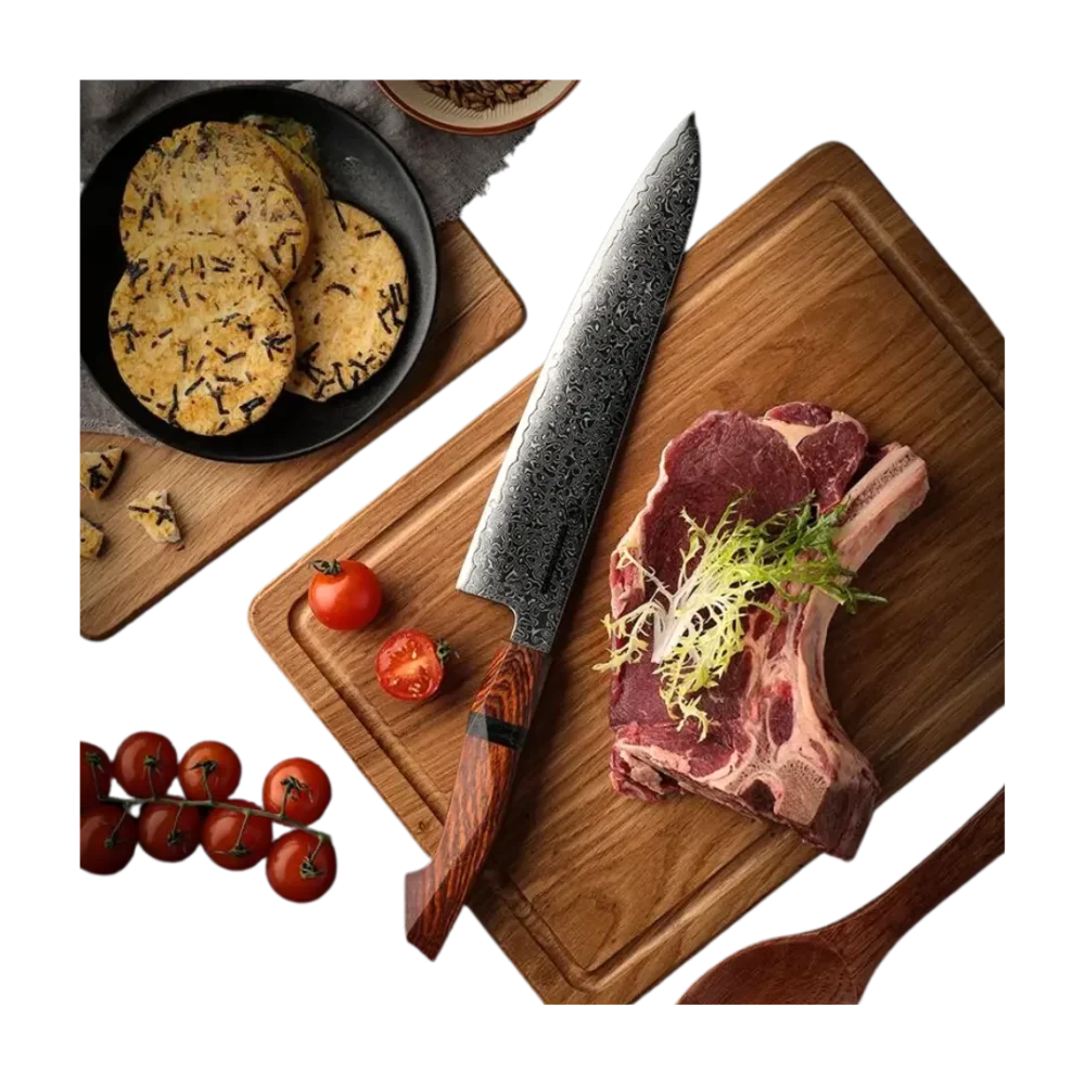 Couteau de Chef Damasque - SantalEdge - Mes-Couteaux